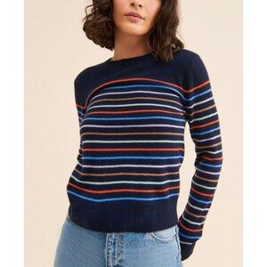 Kule Betty Striped Cashmere Sweater Womens S Classic Preppy Contemporary Cozy